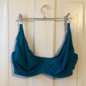 Deja Day 36G Second Skin Teal Recycled Plunge Bra 36DDDD